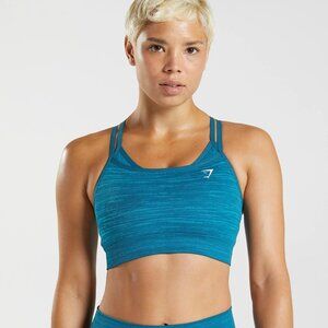 GYMSHARK ADAPT MARL SEAMLESS SPORTS BRA - XXL Atlantic Blue-Shark Blue